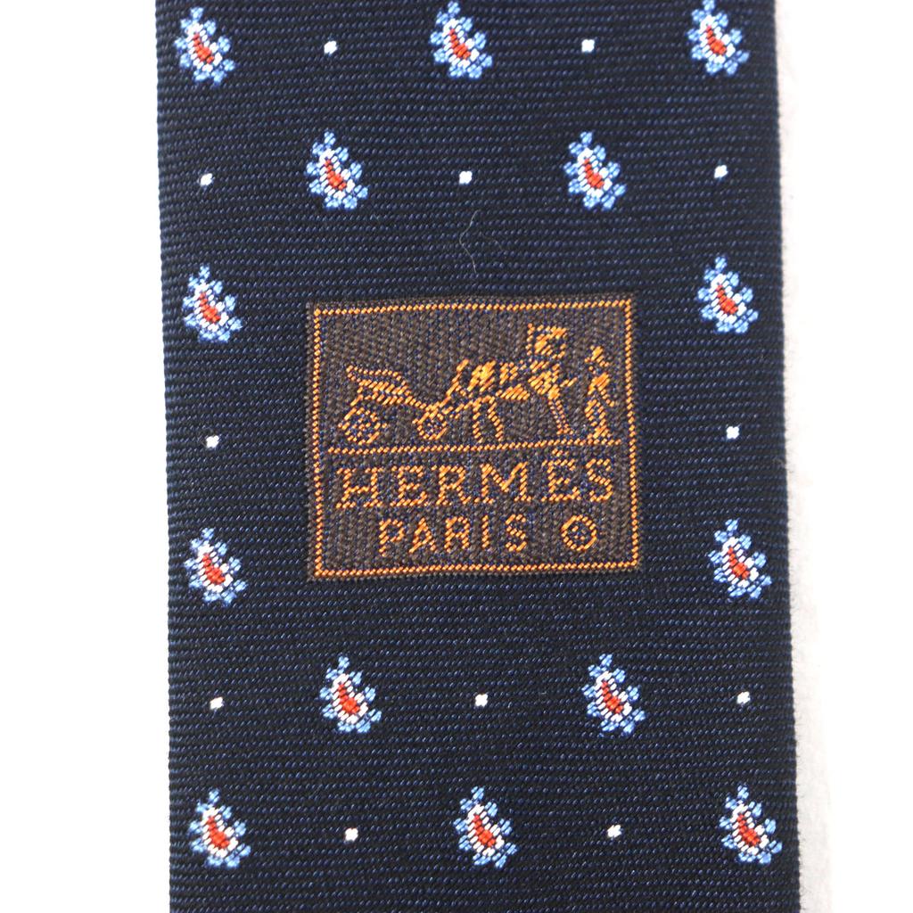 Pristine HERMES tie Cravat Paisley Dot silk mens 349289T Used