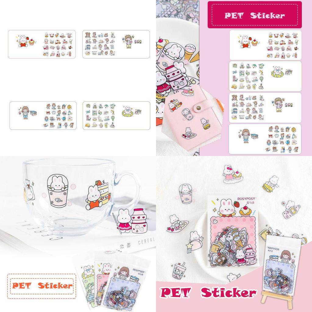 Rosyposy Fresh And Lovely Decorative Sticker Bag Featuring Hand-painted Designs