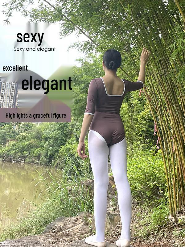 Expertly Crafted Ballet & Gymnastics Body-Shaping Leotard with Long Sleeves for Adult Training & Aerial Yoga