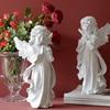 Cute Resin Praying Angel Figurine European Style Fairy Prayer Angel Shelf Sculpture Desktop Ornament