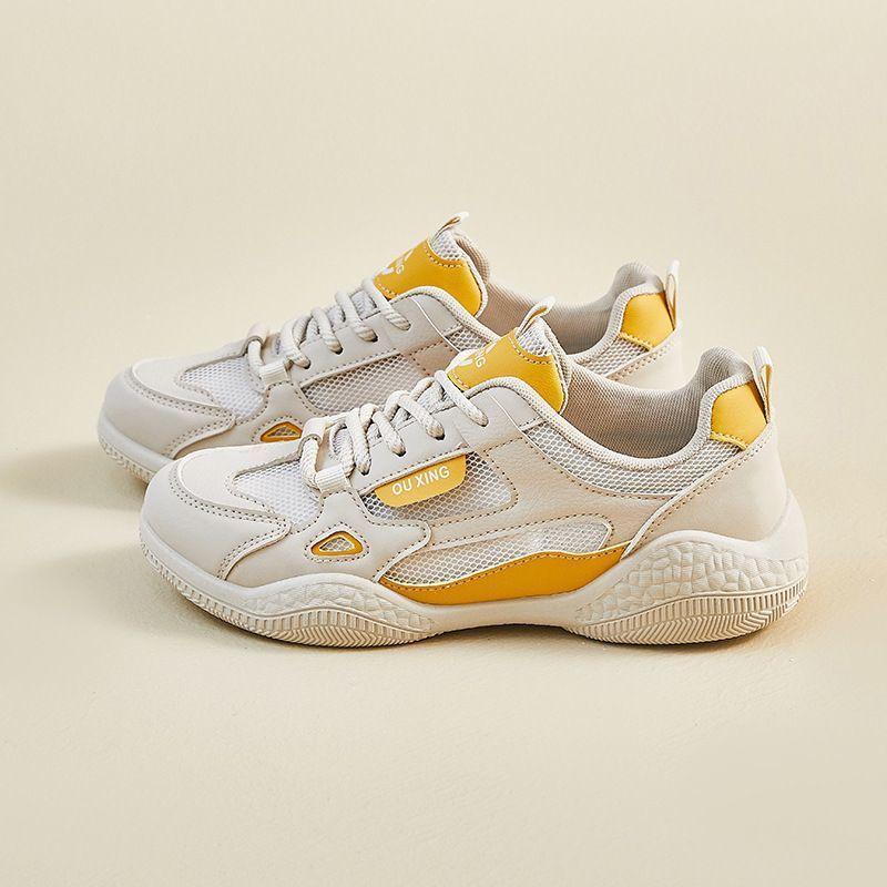 Internet celebrity Korean version of German training white shoes women's 2025 summer mesh breathable new student running sports casual shoes