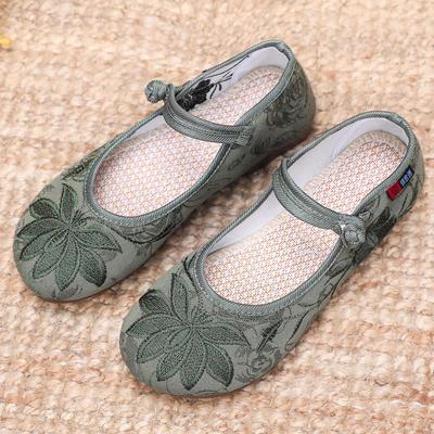 Women's Shoes Spring Chinese Style Embroidered Shoes Flat Hanfu Shoes Comfortable Anti Slip Cloth Shoes Mom Shoes Casual Soft Walking All Day Sneakers
