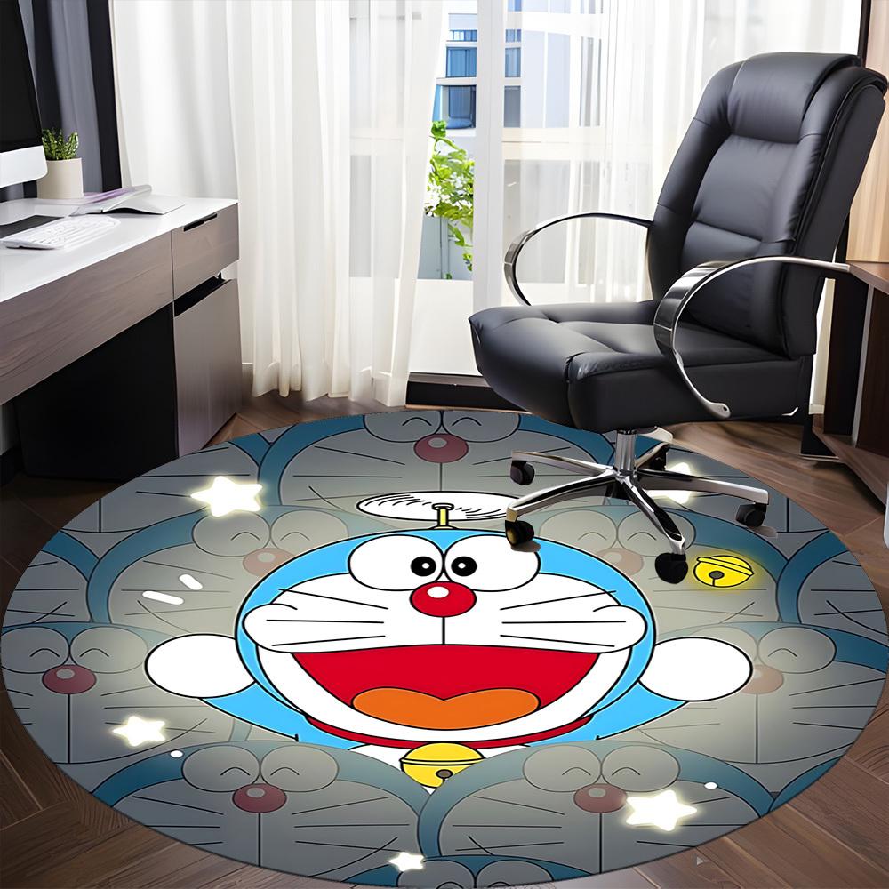 1pc Doraemon Carpet, Round Non-Slip Durable Large Size Office Carpet, Suitable for Office,yy250908073