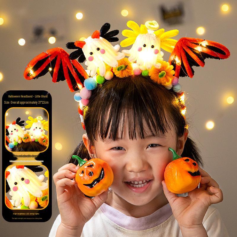 DIY Pumpkin Light-Up Headband Kit for Kids - Halloween Party Costume Prop