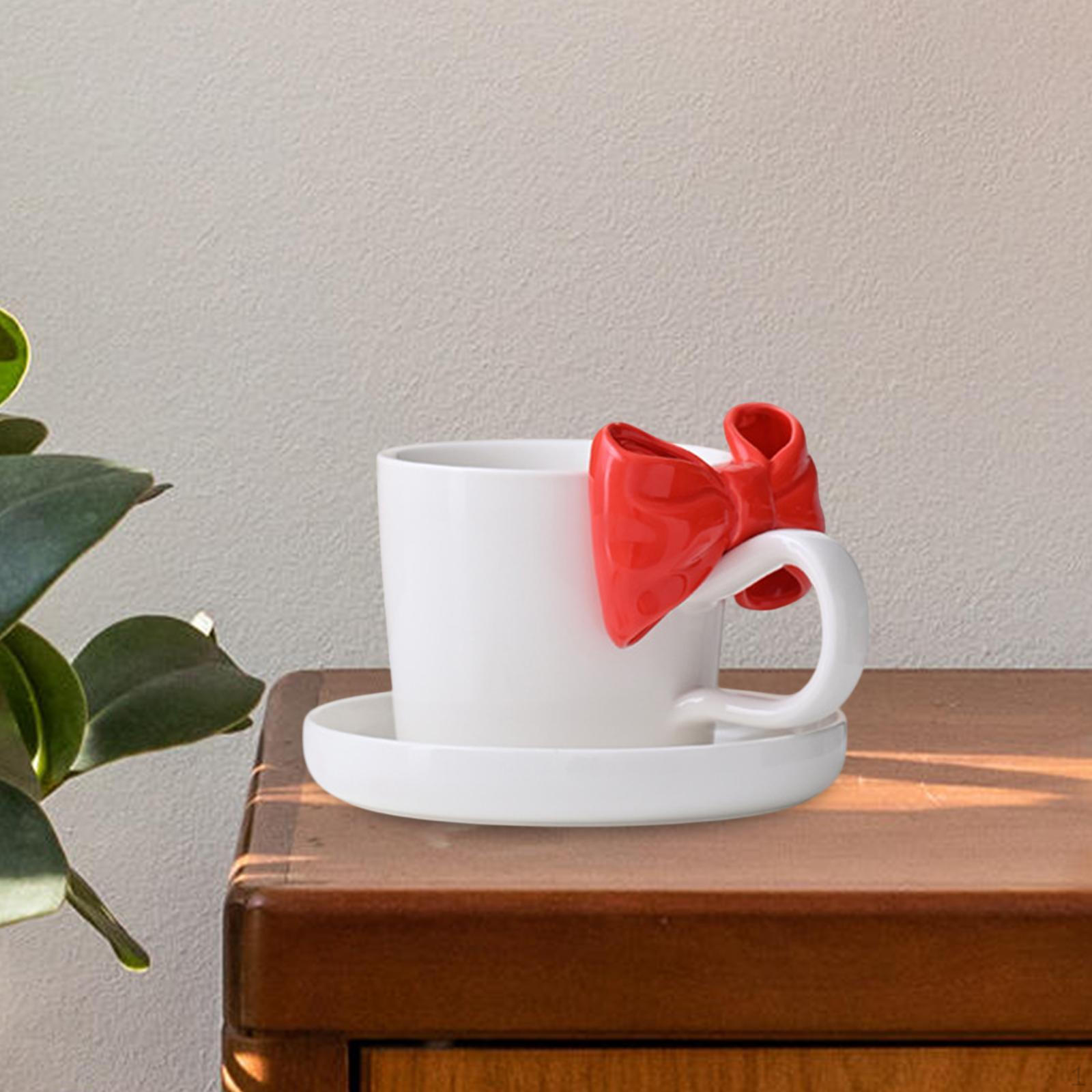 

Керамическая чашка для чая и блюдце, кофейная бабочка, креативный многоцелевой набор кружек для латте, фарфор White Saucer