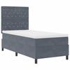 Box Spring Bed with Mattress Dark Gray 100 x 200 cm Velvet