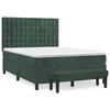 3138088 vidaXL Divan Bed and Mattress Dark Green 140x200cm Velvet