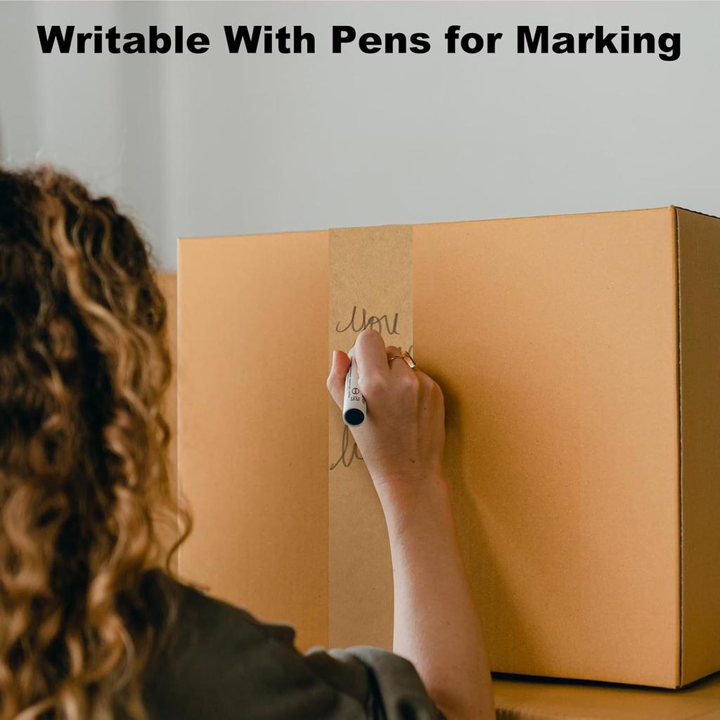 Kraft Tape Paper Packing Tape,6 Rolls, 2 inch x 55 Yards, 7 Mil Thick – Gummed Brown Packing Tape for Securely Sealing Cardboard Boxes Perfect for