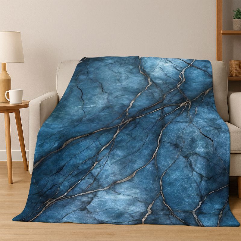 Lussuosa Coperta in Flanella Colorata Marmo Oro Nero Morbida Calda Coperta Plaid per Camera da Letto Soggiorno Letto Viaggio Picnic