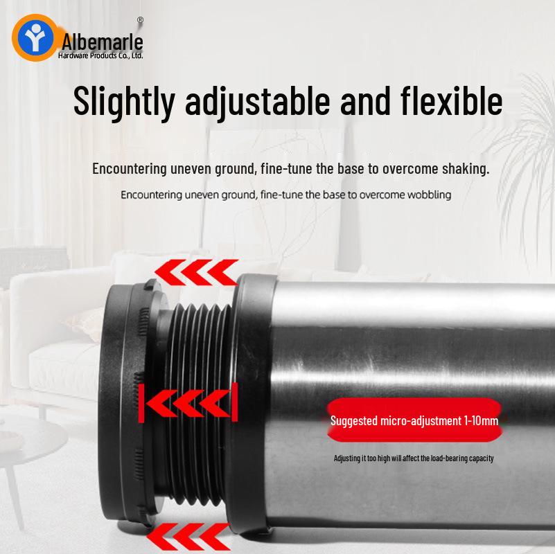 Adjustable Stainless Steel Telescopic Table, Cabinet, and Sofa Legs - Round Dining & Coffee Table Support