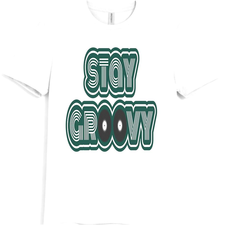 Retro T-Shirt Bleib Groovy Schallplatten Grafik T-Shirt 70er Jahre Musik Disco Shirt