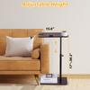 Simple Coffee Table Bedside Storage Rack Side Table Sofa Side Table with 2-Tier Storage Shelf Home Living Room