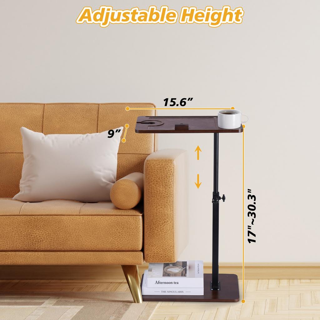 Simple Coffee Table Bedside Storage Rack Side Table Sofa Side Table with 2-Tier Storage Shelf Home Living Room