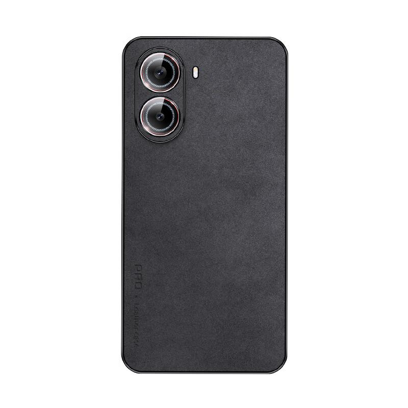 Redmi Turbo 4 Phone Case, Xiaomi Turbo 4 Protective Cover, Shockproof, Full Lens Protection, Simple Luxury Silicone Outer, WoAnd Leather Case, Black