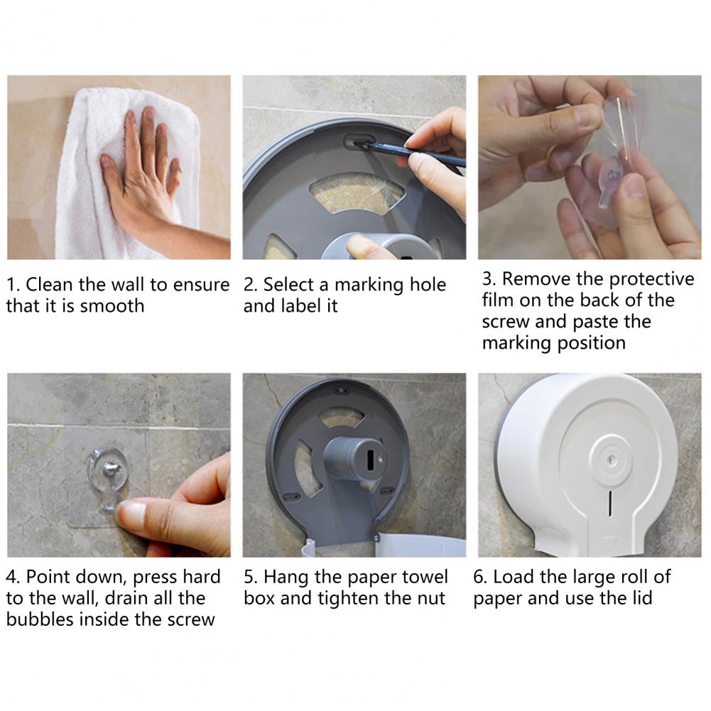 1 Set Useful Tissue Dispenser Strong Bearing Towel Dispenser Lock Design Space Saving Easy Access Roll Paper Holder