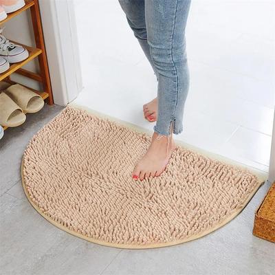 Bath Bathroom Half Round Rug Carpet Floor Mat Chenille Fashion Semicircular Shaggy 40*60cm Absorbent Anti-Skid