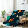 Outer Space Spaceship Astronaut Rocket Throw 240g Lightweight Flannel Blanket, Soft Skin Throw Blanket for Sofa Bedroom