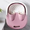 Collapsible Foot Bath Tub with Massaging Rollers Portable Foldable Foot Spa Soak Bath Tub with Handle Lid Pink