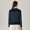Zhaojun Women's 100% Cashmere Striped Round Neck Sweater