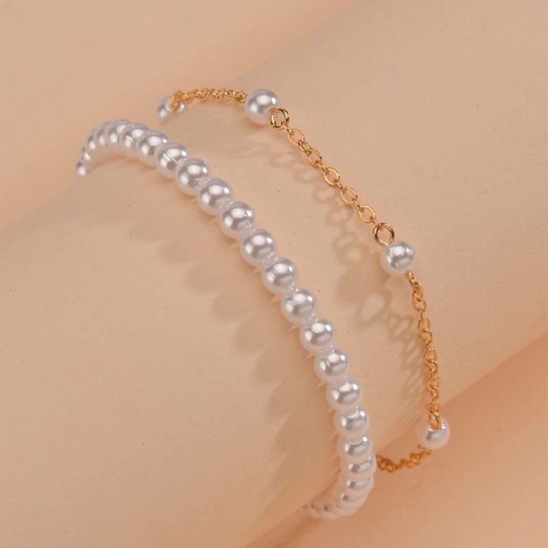 Imitation Pearl Bracelet Set for Women - Two-Piece 4mm Design
