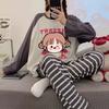 Pajamas Loungewear Set Women Spring and Autumn Plus Size Long Sleeve Cartoon Winter Ladies Cute Student Loungewear Set