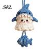Crochet Ghost Hanging Decor Halloween Decoration, Handmade Ornament for Car Backpack Charms Rearview Mirror, Knit Yarn Pendant Holiday Hand Woven