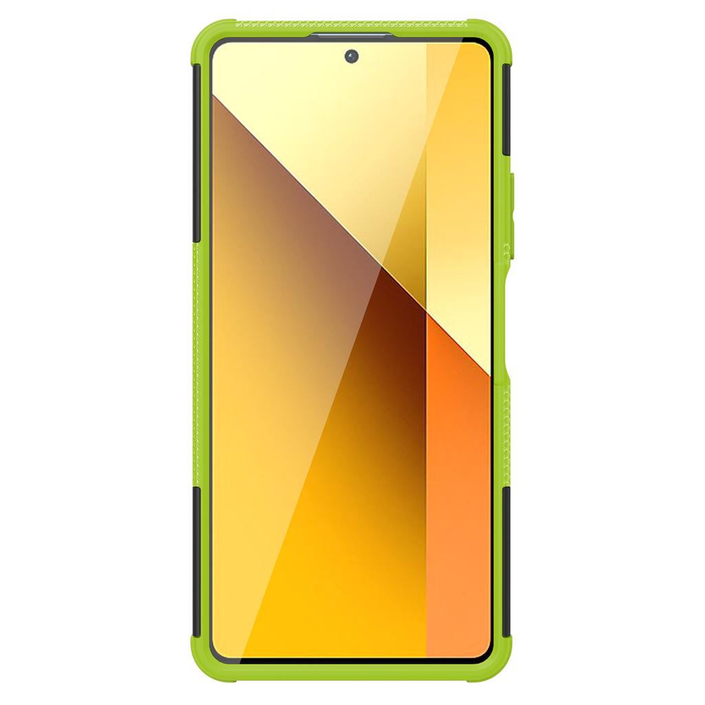 For Xiaomi Redmi Note 13 5G Tyre Pattern Case Kickstand PC+TPU Non-slip Phone Cover