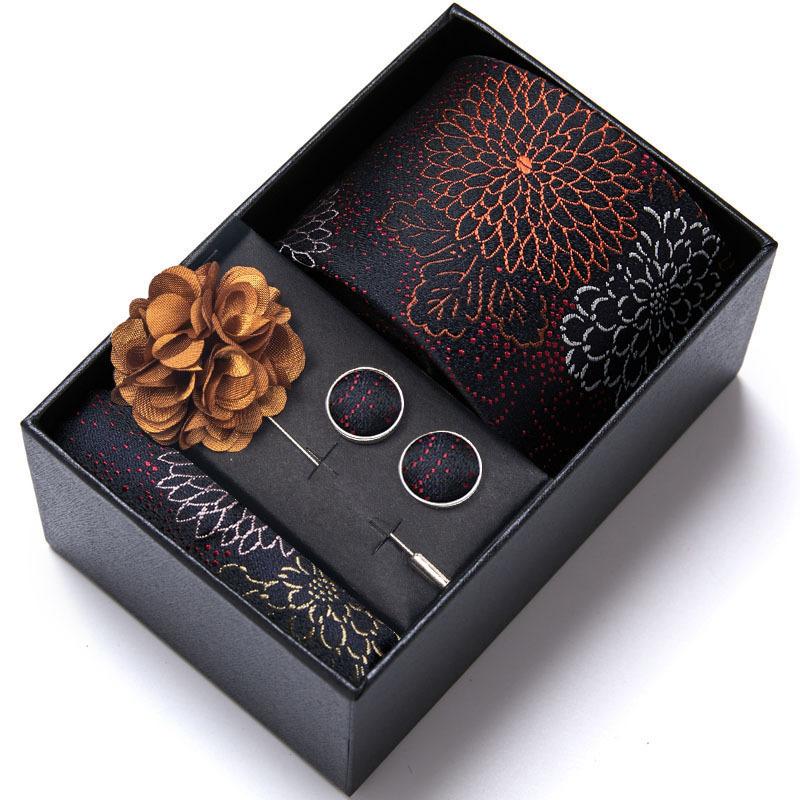 Wedding Wedding Tie Groom Festive Burgundy Tie Men'S Suit Cufflinks Corsage Accessories Kit