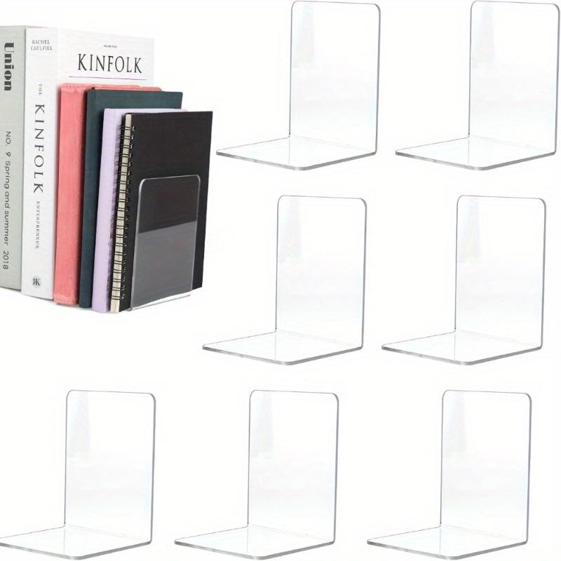 4/6/8pcs Clear Acrylic Display Stands - Modern Desktop Bookends for Home, Office & Retail Decor