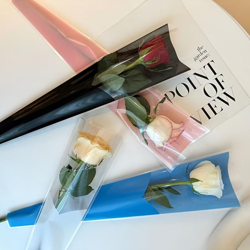 [Tulip Gift Bags] 50pcs Tulip Flower Gift Bags, Polypropylene Floral Packaging, Assorted Transparent For Valentine's Day, Weddings, and Events