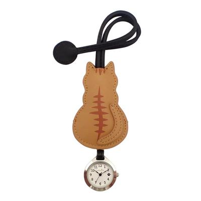 IWAWP Catmint Pocket Rear View Cat Hang Watch [Follow] Watch, E02323S-6 BR, Women's