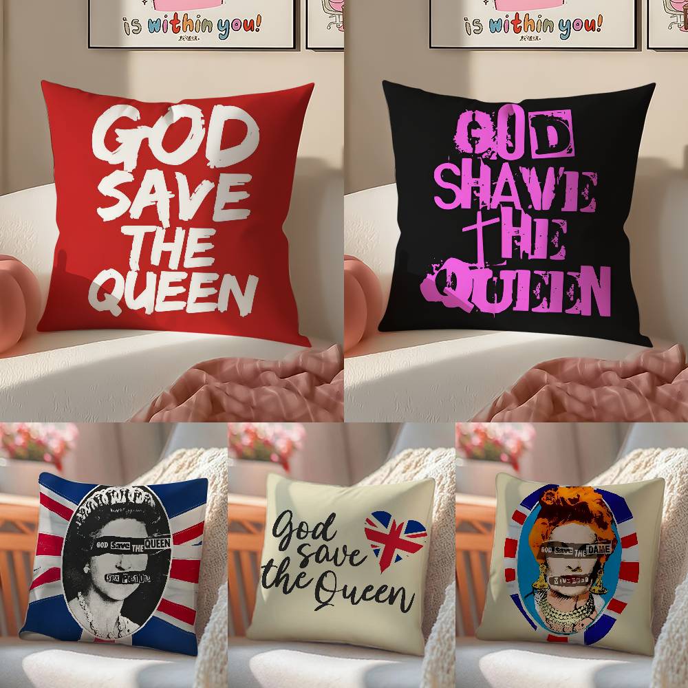 Luxurious Design Save The Queen-A Pillow Case Anti-dustmite Pillowcase Invisible Zipper Silky Short Plush Sofa Cushion Cover