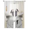 Lustige Zeitung Hund Fensterbehandlung Tüll Moderne Transparente Vorhänge für Küche Wohnzimmer Schlafzimmer Vorhänge Dekoration
