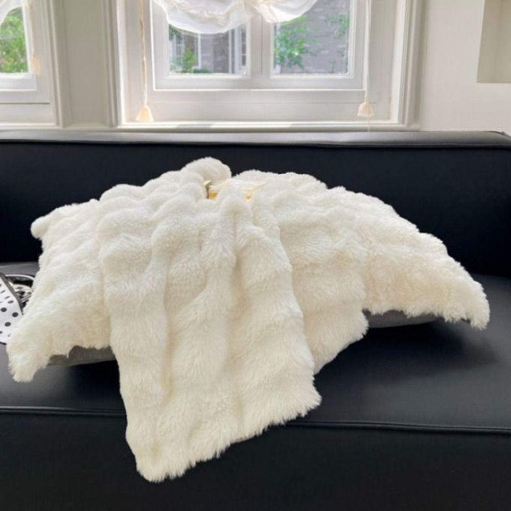 2pcs Warm Plush Fur Pillowcase Fluffy Pillow Cover Solid Color Sleep Pillowcase  Dormitory