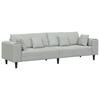 Sofa Light Grey 250 X 77 X 76 Cm Velvet