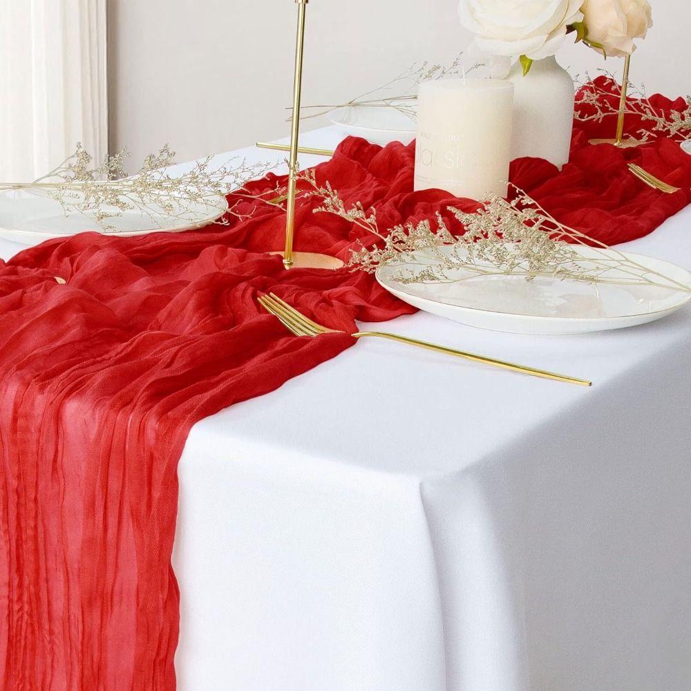 Rustic Country Gauze Tablecloth Vintage Cheesecloth Table Setting Table Runners  Birthday