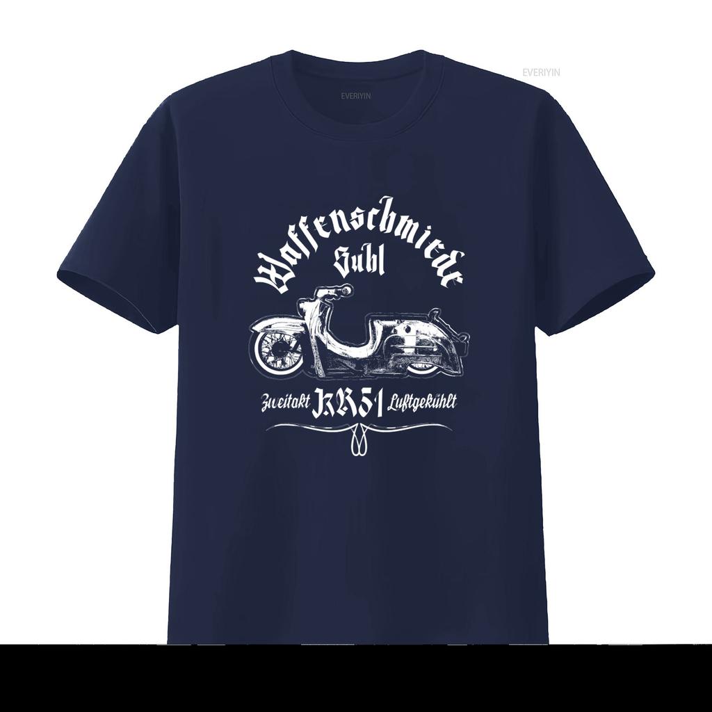 Gunsmith Suhl Schwalbe KR51 Roller Moped Vintage Retro Motorcycle Design T Shirt vintage Washed fashion Stylish Unisex