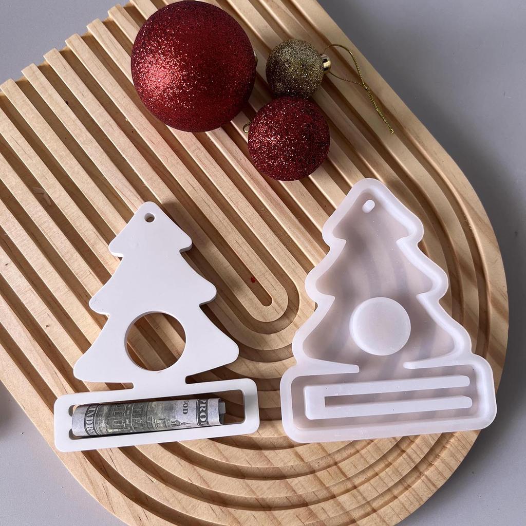 Série de Noël Porte-billets Décoration Moule Sapin de Noël Pentagramme Porte-cadeaux en espèces Plâtre Moules Bricolage