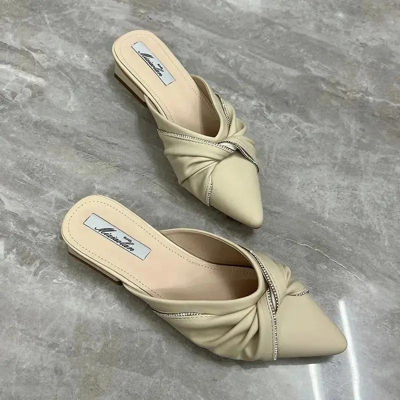 Low Heel Woman Slippers Outside Sandals Non Slip Pvc Korea Style Slides Designer Luxury Slip-resistant 2025 New Shoes for Women