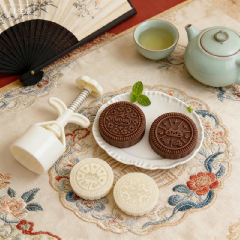 50G 75G Mooncake Mold Plastic Hand Thesis Cookie Cat Pattern Plummers Pastry Decoration Tool Mid Autumn Festival