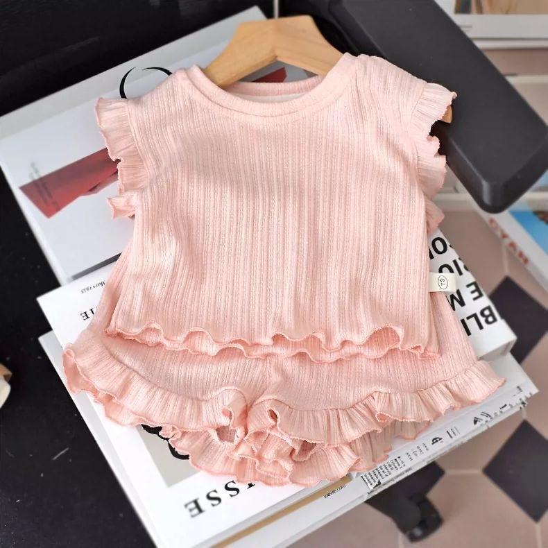 Baby Girl Summer Outfit Breathable Soft Sleeveless Set Trendy Toddler Clothes 2 Piece Fashionable Infant Clothing