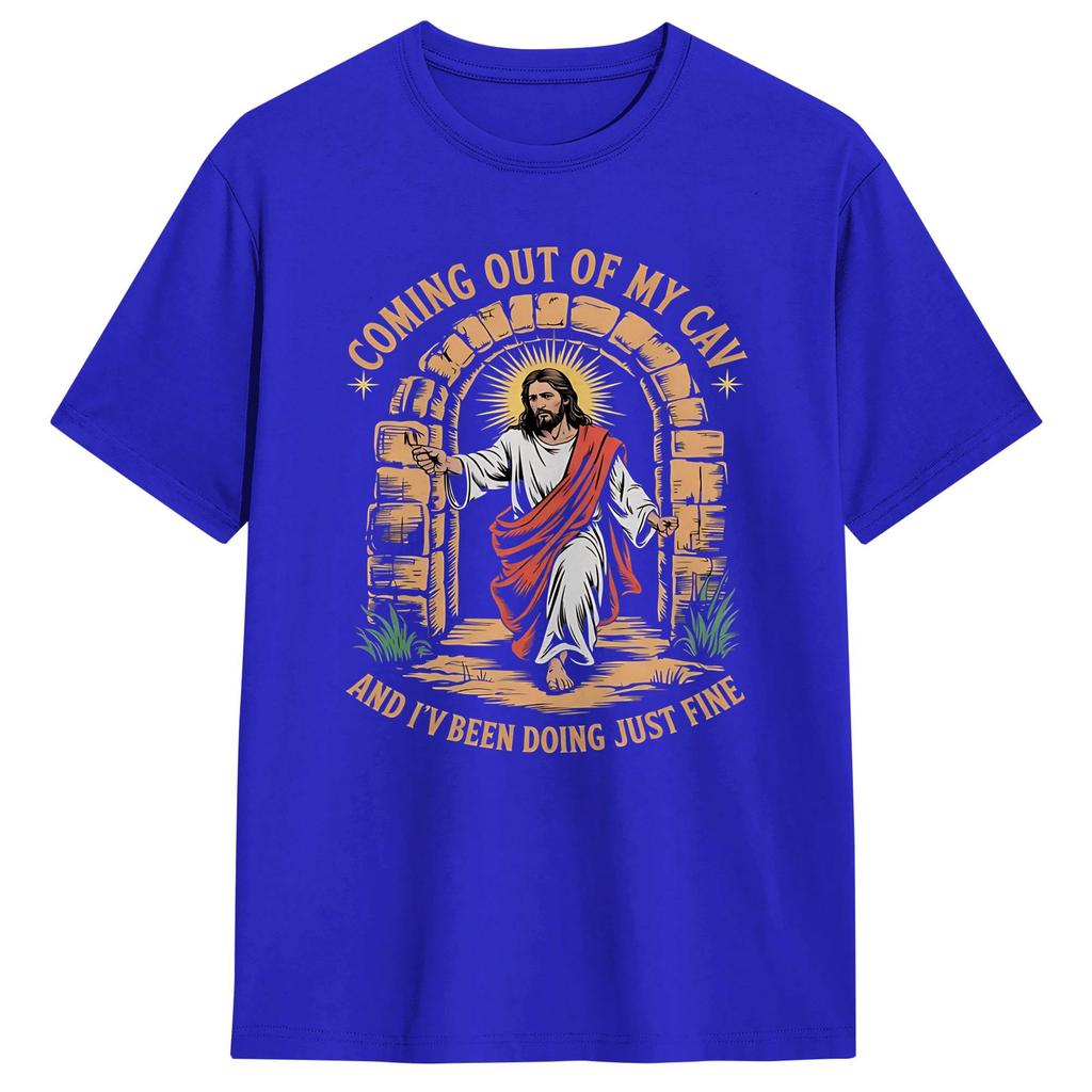 Couple T Shirt Coming Out Of My Cave The Jesus Resurrection Easter Tshirts Trending Summer Tee Shirt Vintage Cotton