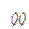 2 PCS Small Hoop Earrings Silver Color Stainles Steel Round Pendientes Anti-allergy for Women Men 2025 Fashion Jewelry Gifts