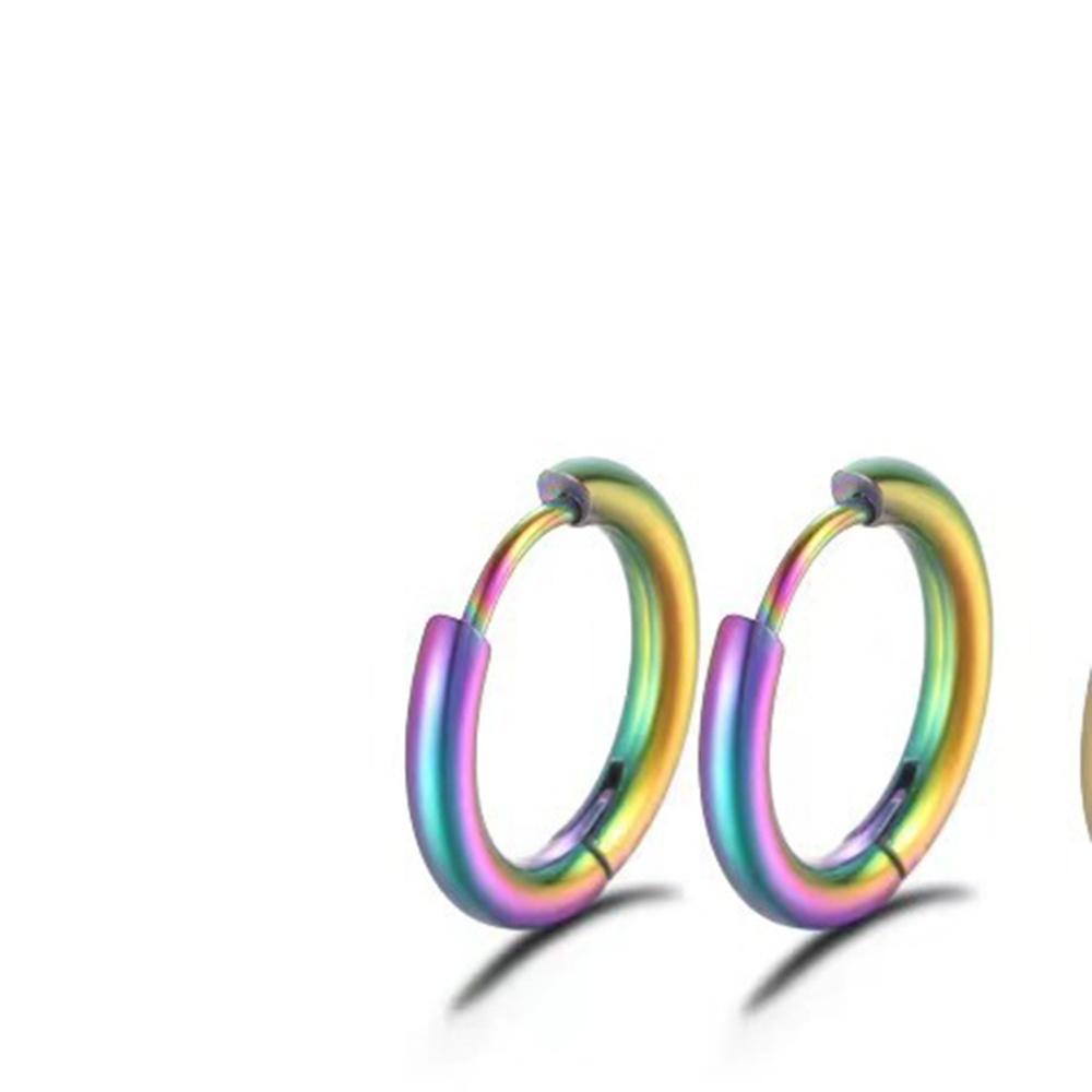 2 PCS Small Hoop Earrings Silver Color Stainles Steel Round Pendientes Anti-allergy for Women Men 2025 Fashion Jewelry Gifts