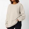 Dame Vintertopper Dame Langermet Genser Casual Rund hals Løs Passform Pullover Fleece Topper