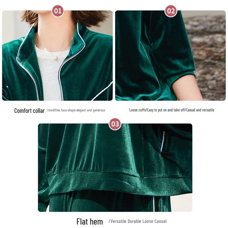 Jianhu Women's Sporty Zipper Cardigan & Pants Set