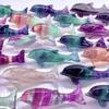 Natural rainbow Fluorite  Dolphin Ornament Healing Carving Crystal  Animal for Home Decoration