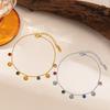 Stainless Steel Bracelet for Women Girls Punk Colorful Zircon Shell Pendant Bracelet Exquisite Waterproof Jewelry Accessories