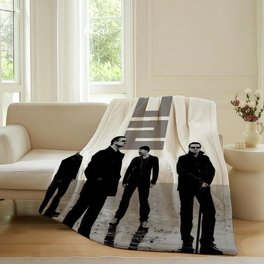 Rock Band U-U2 Blanket For Sofa Office Bed Plane Travel Sleep Read Relax Camping Soft And Warm