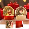 Christmas Snow Globe Decor Music Box with Swirling Water Glittering Tabletop Ornament